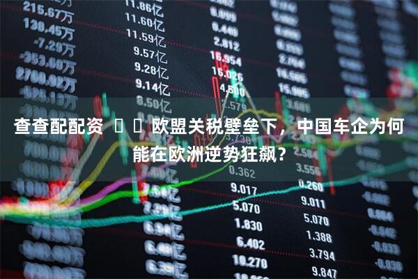 查查配配资  ​​欧盟关税壁垒下，中国车企为何能在欧洲逆势狂飙？