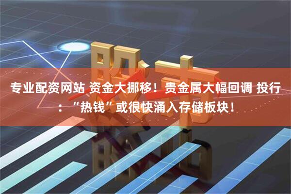 专业配资网站 资金大挪移！贵金属大幅回调 投行：“热钱”或很快涌入存储板块！